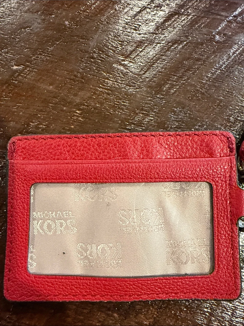 Michael Kors Red Leather Wristlet Card Case